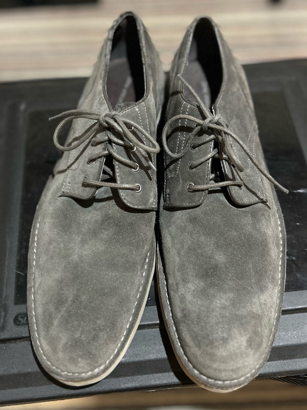 John Varvatos Star USA Sid Eva Suede Derby Gray Men Size 11.5 M